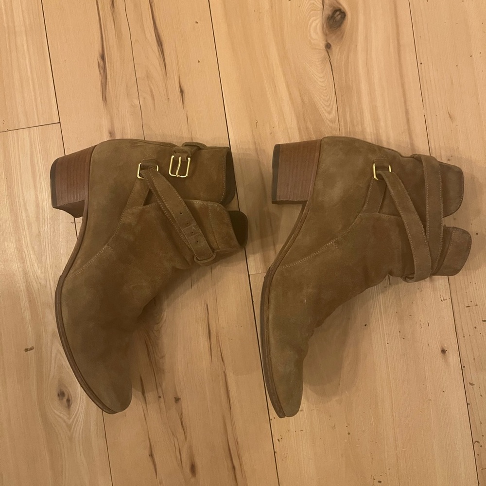 Saint Laurent Taupe Suede Booties Size 39.5